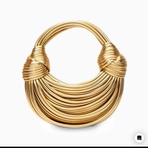 ✨Sculptural Gold Statement Top Handle Bag | NWOT ✨